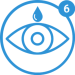 Icon einen Tropfen ins Auge geben zum Thema antiallergische Augentropfen bei Kontaktlinsen